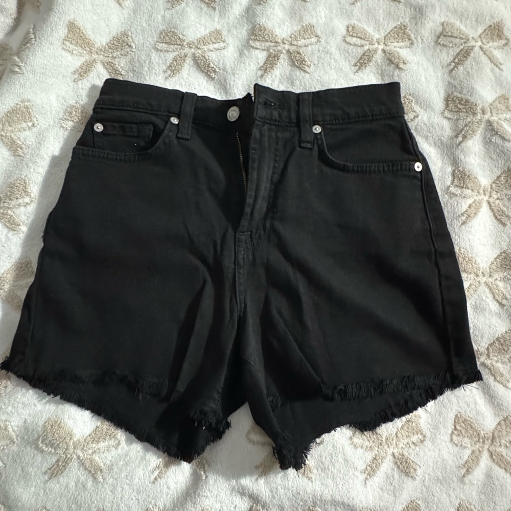 7 For All Mankind Black Jean Shorts